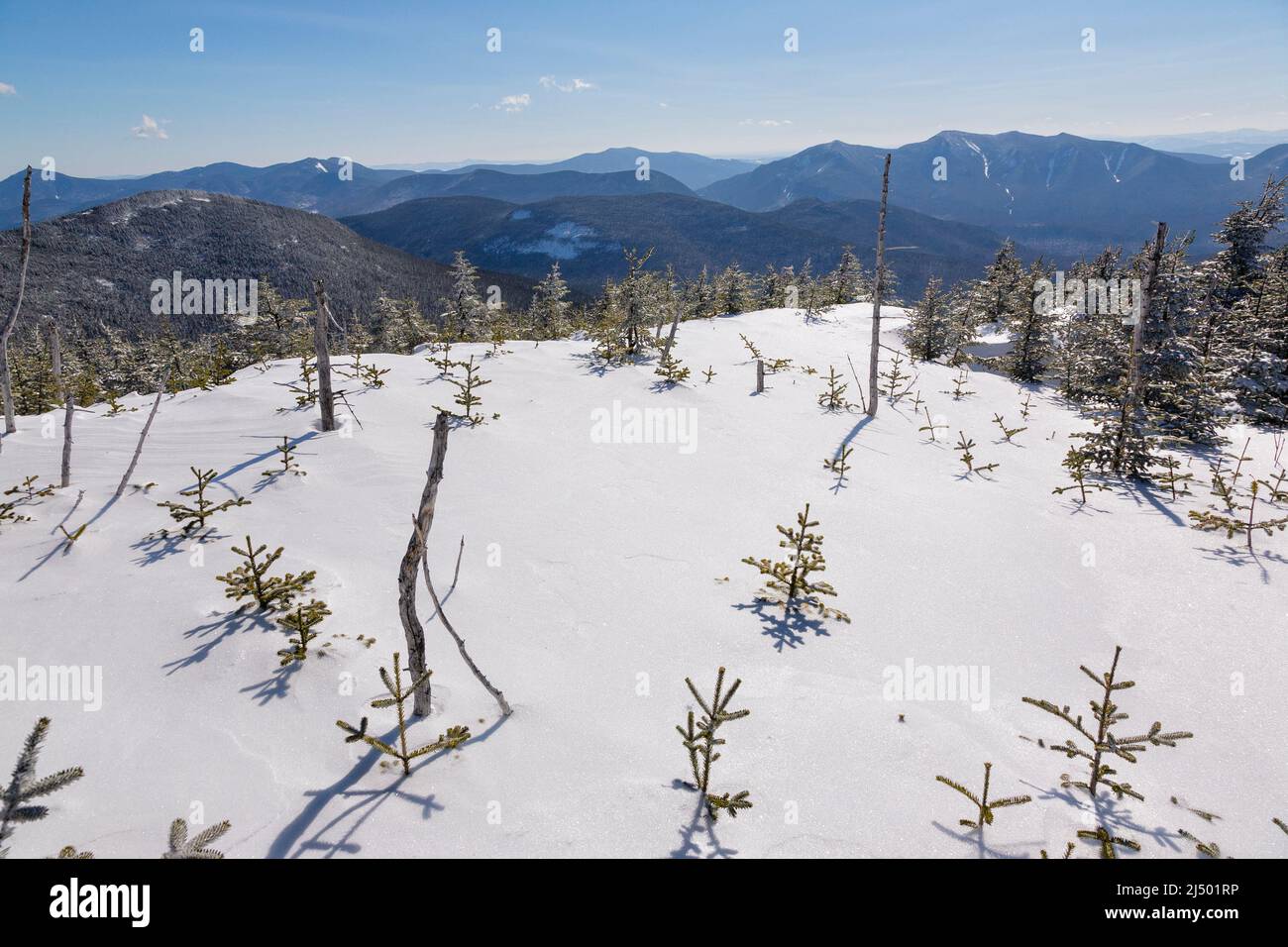 Summit of Mount Hancock in the White Mountains of New Hampshire during