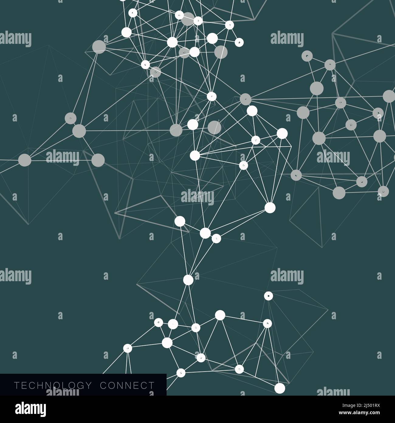 Molecules dark background in abstract style Stock Vector