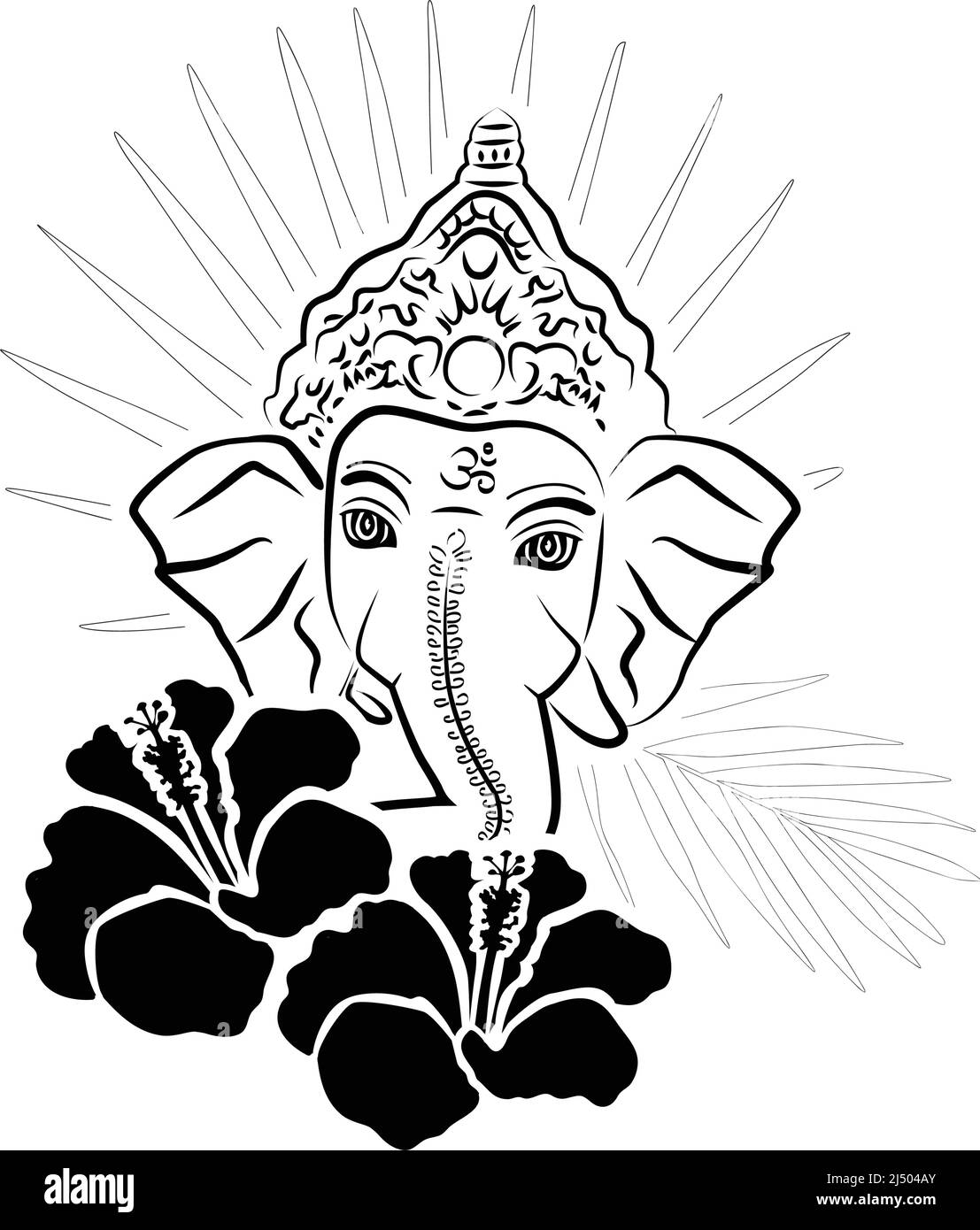 Ganesha vector Black and White Stock Photos & Images - Alamy