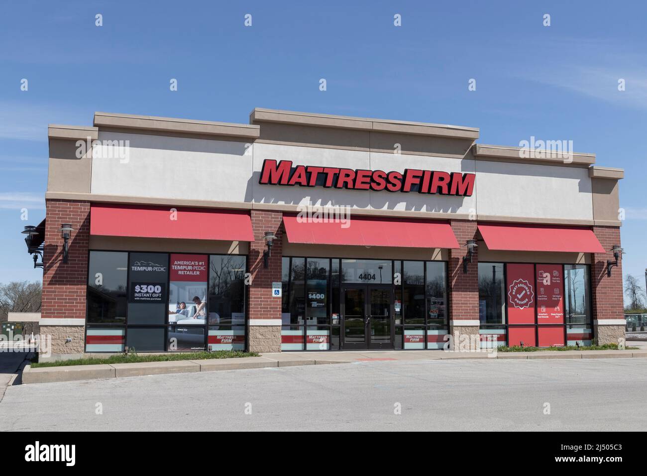 Richmond - Circa April 2022: Mattress Firm retail location. Mattress Firm is a unit of Steinhoff International. Stock Photo