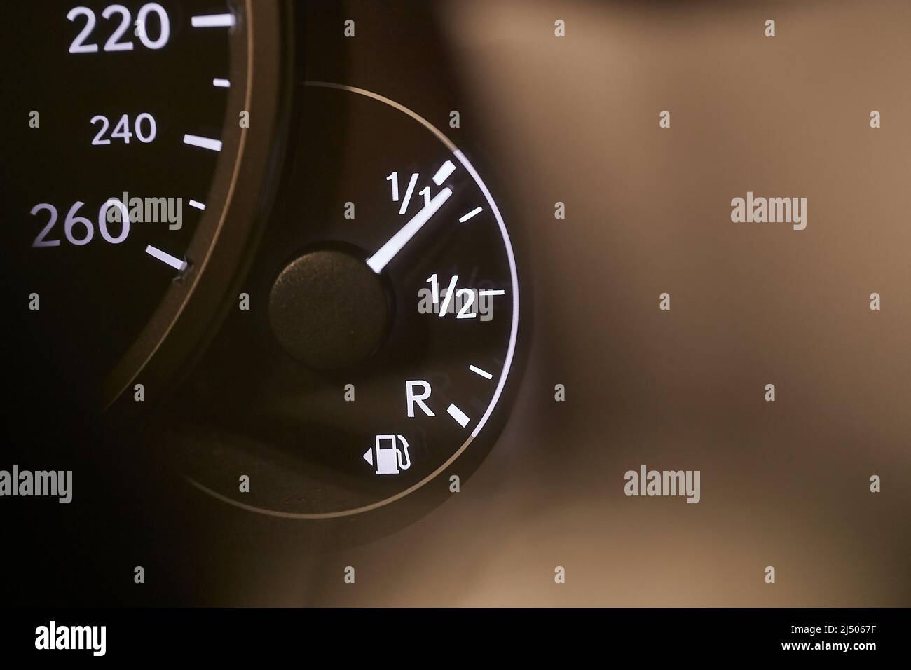 Fuel Gauge Going Down Stock Photo Alamy