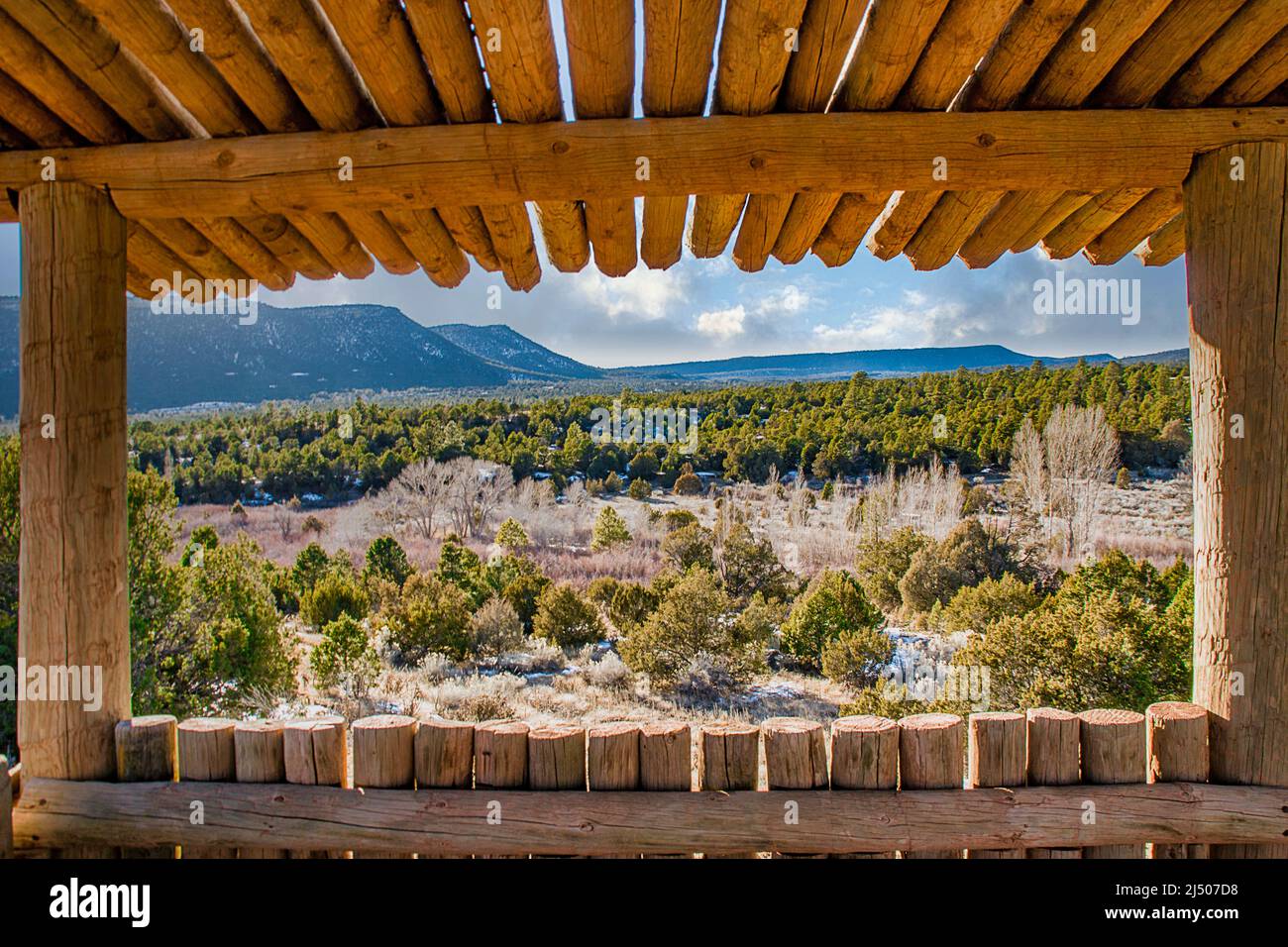 Shelter overlook of the Glorieta Pass at the Pecos National Historical