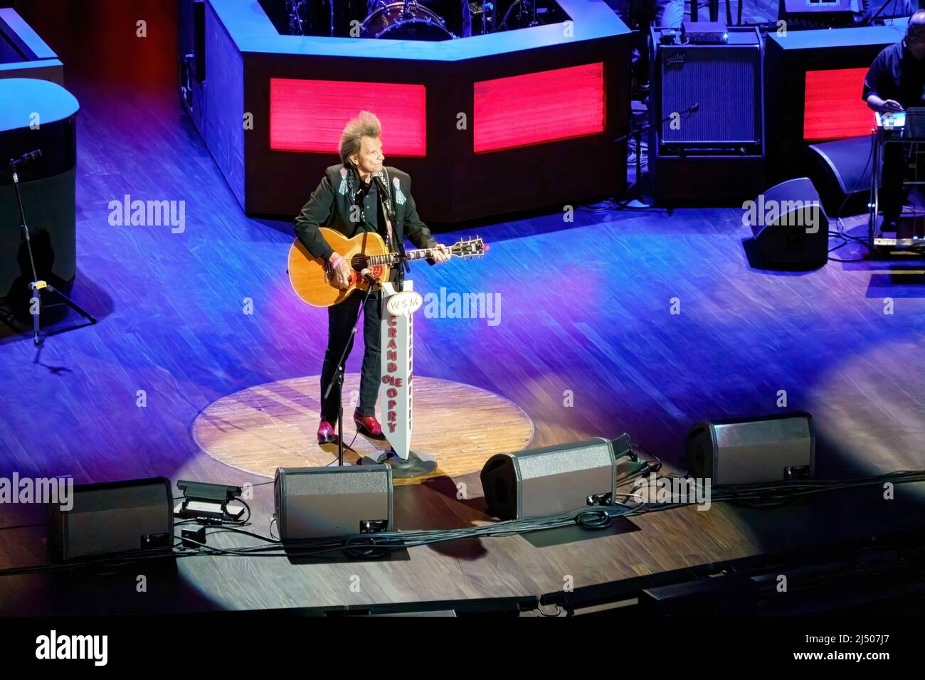 Gary Mule Deer performs on the stage of The Grand Ole Opry, home to country music in Nashville, Tennessee. Stock Photo