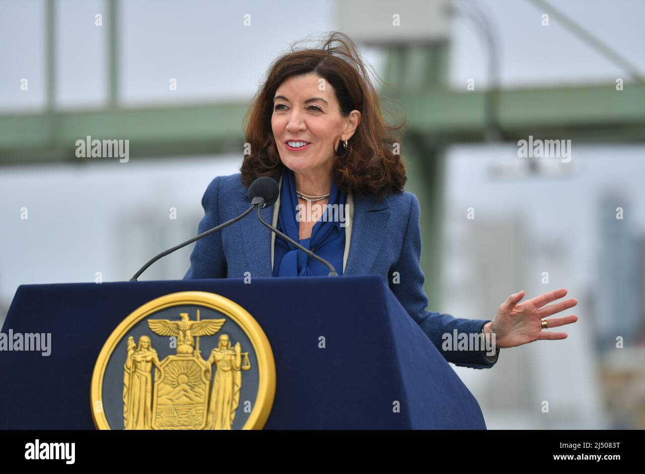 Governor Kathy Hochul attends the opening of Pier 57 Rooftop at Hudson ...