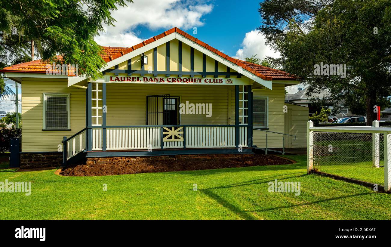 Toowoomba, Queensland, Australia - Historical Laurel Bank croquet club building Stock Photo