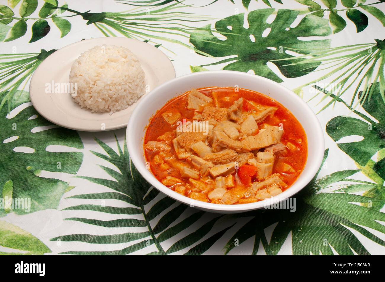 Delicious Mexican dish known as tripe soup Stock Photo