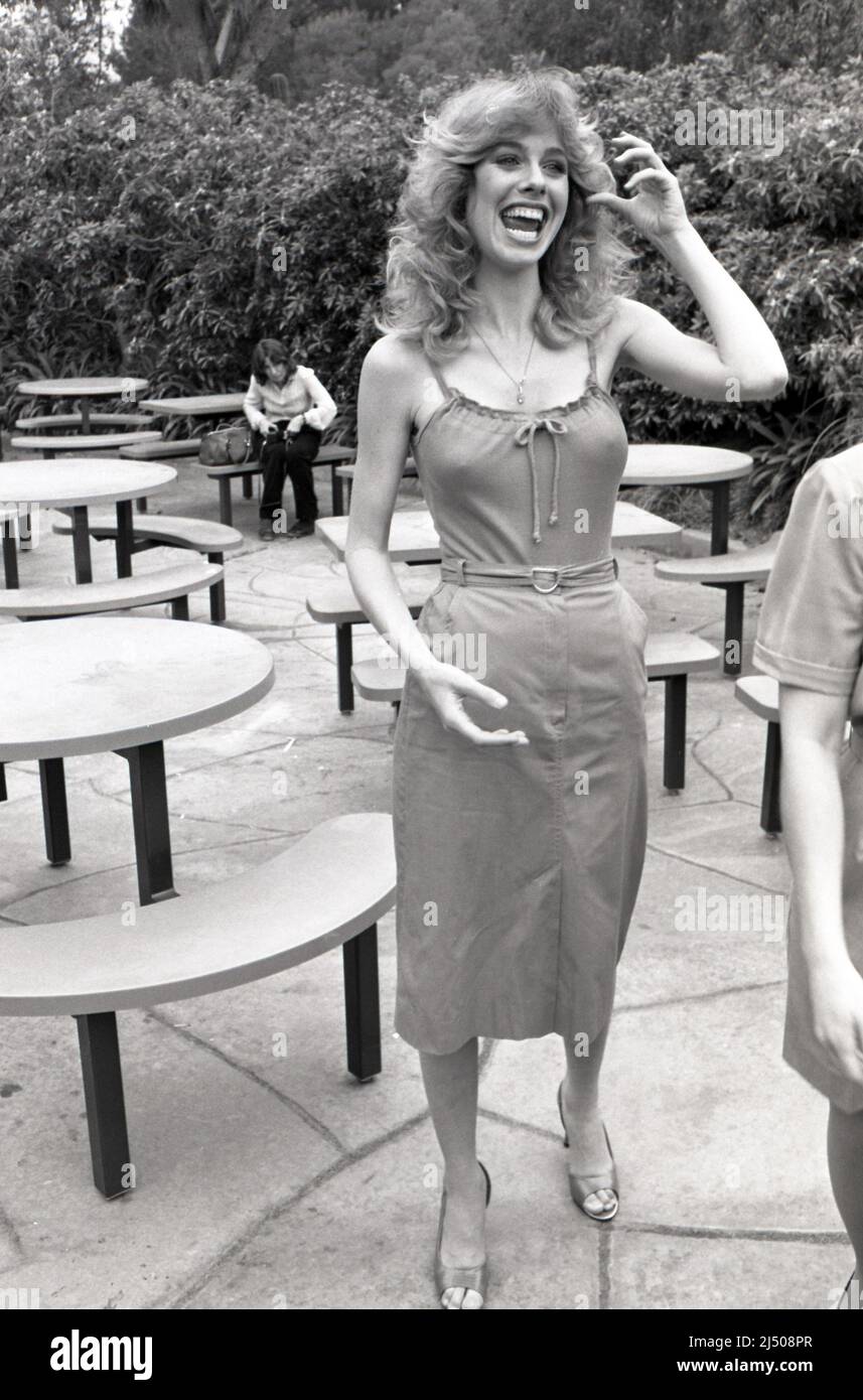 Jenilee Harrison pictured as the cast of Three's Company at the LA Zoo