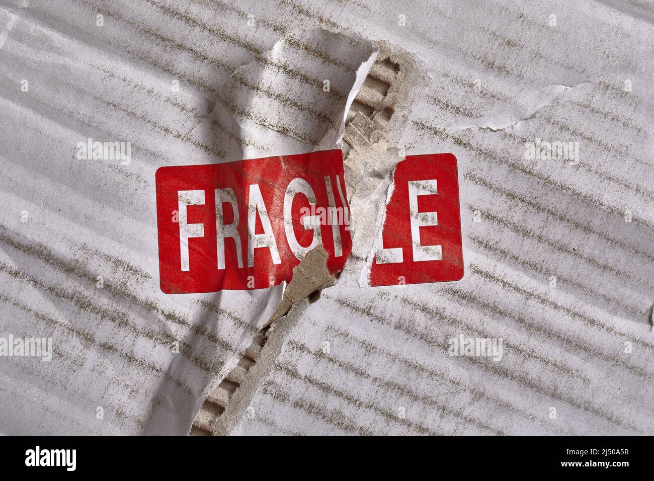 Fragile stamp closeup Stock Photo