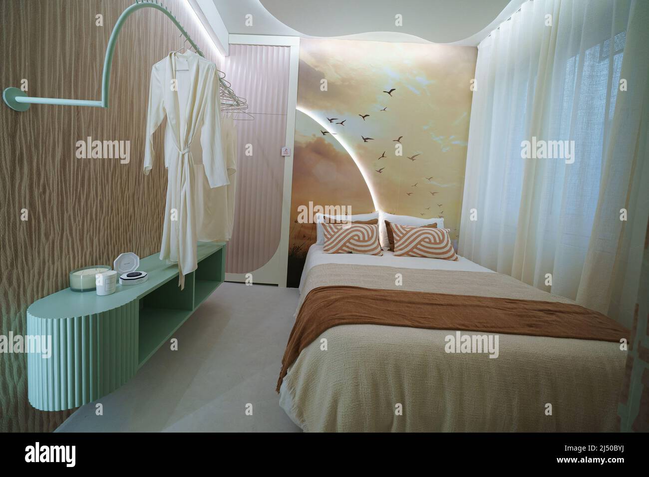 Madrid, Spain. 18th Apr, 2022. View of a bedroom designed by the Living ...
