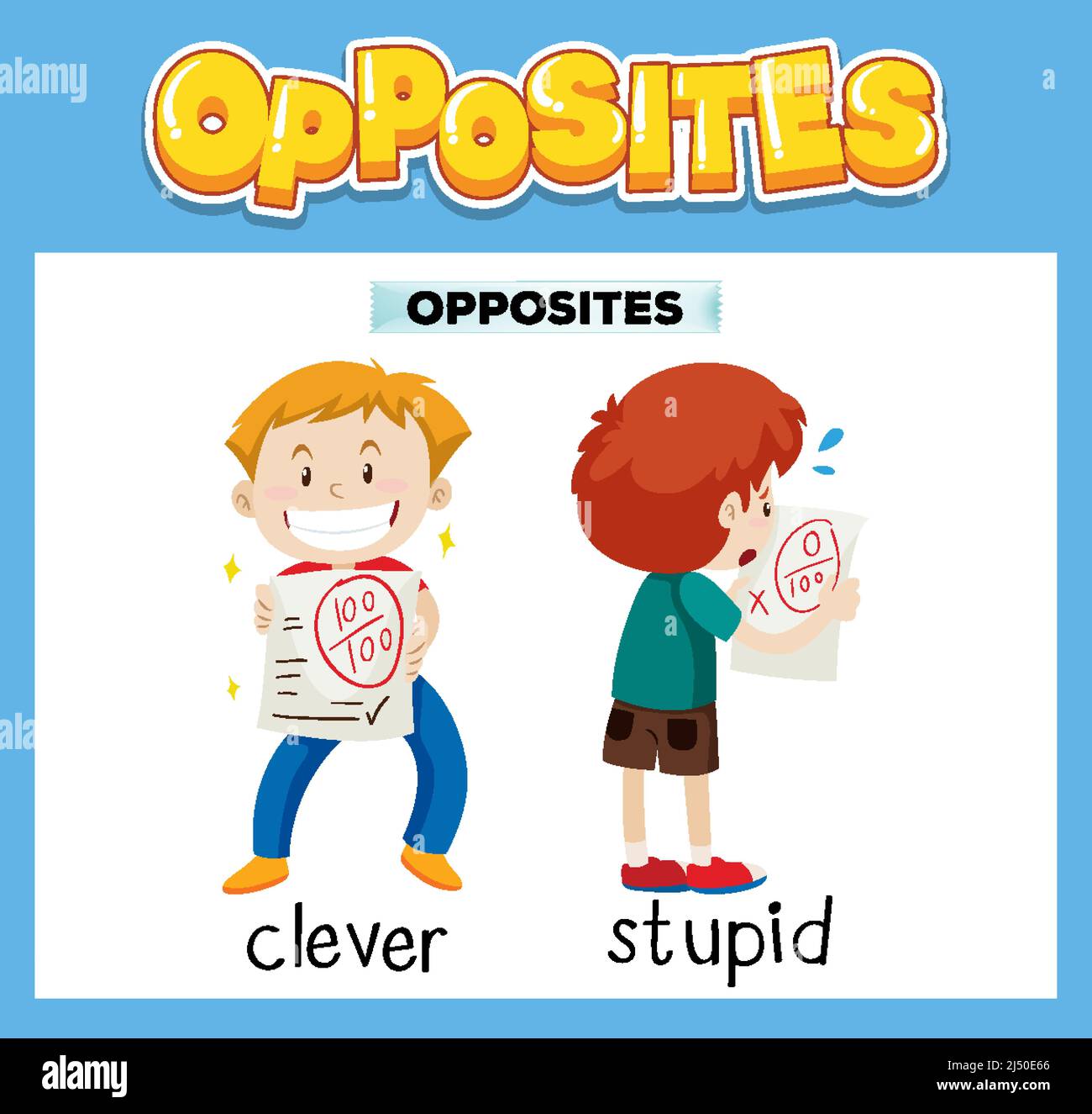 Spell Opposite Opposite English words for kids illustration Stock Vector Image & Art ...