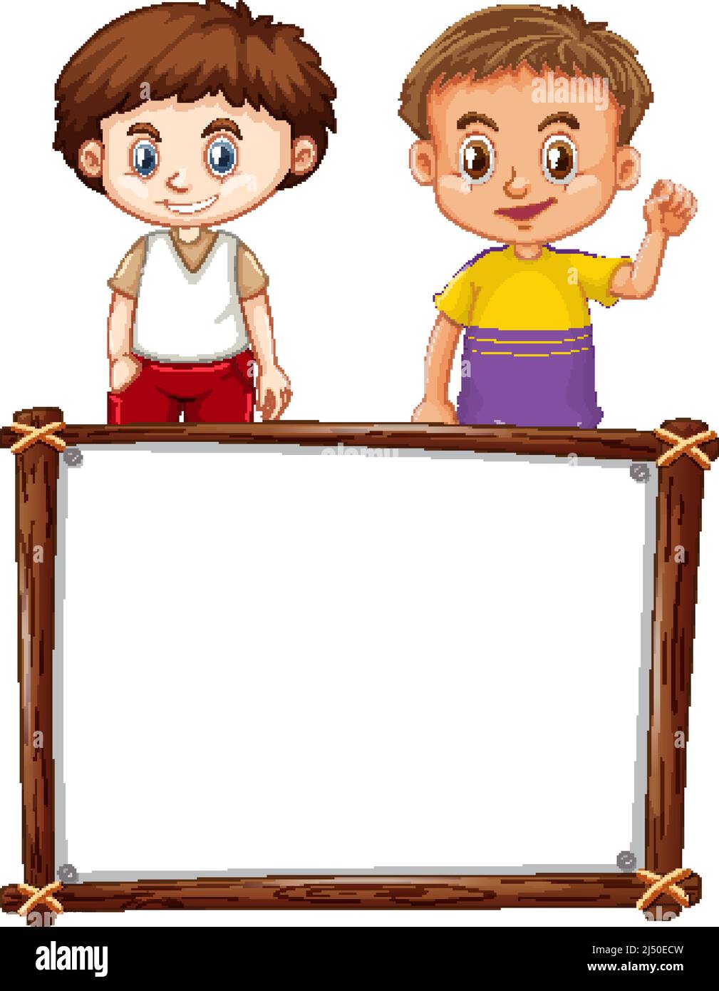 Board template with happy kids illustration Stock Vector Image & Art ...