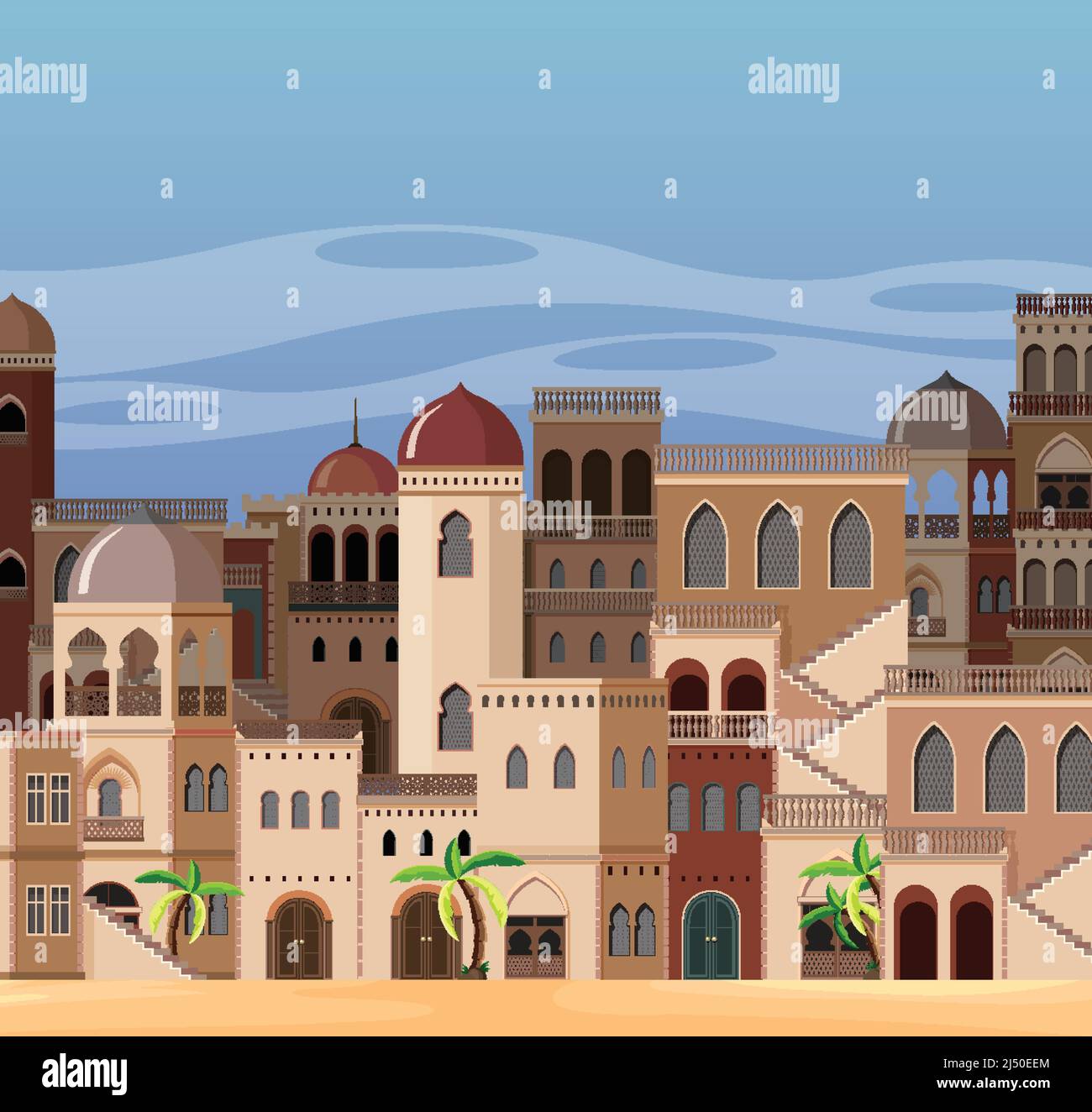 Cartoon illustration many city buildings Stock Vector Images - Alamy