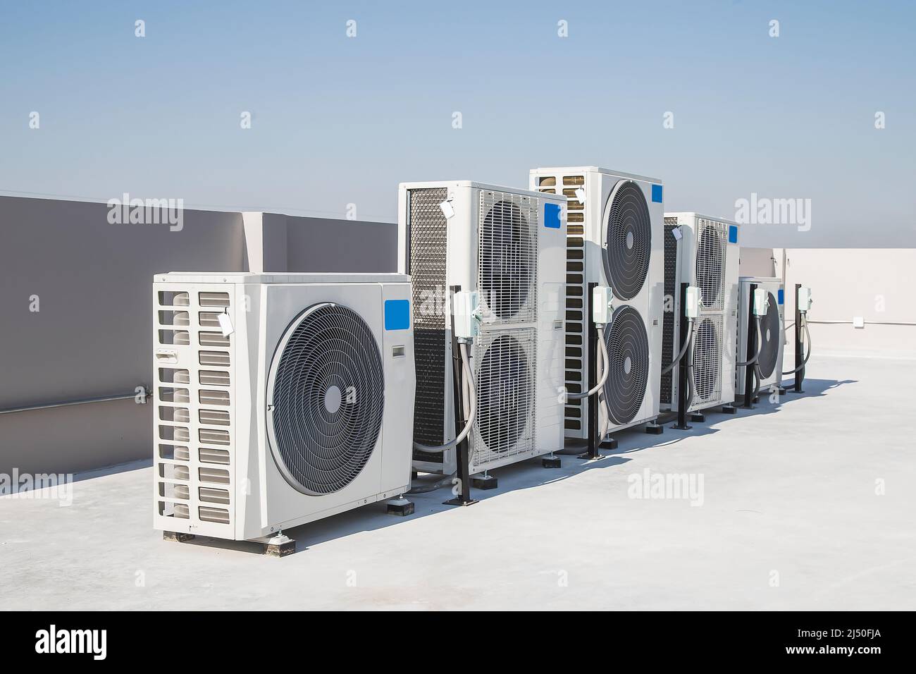 air condition outdoor unit compressor install outside the building Stock  Photo - Alamy