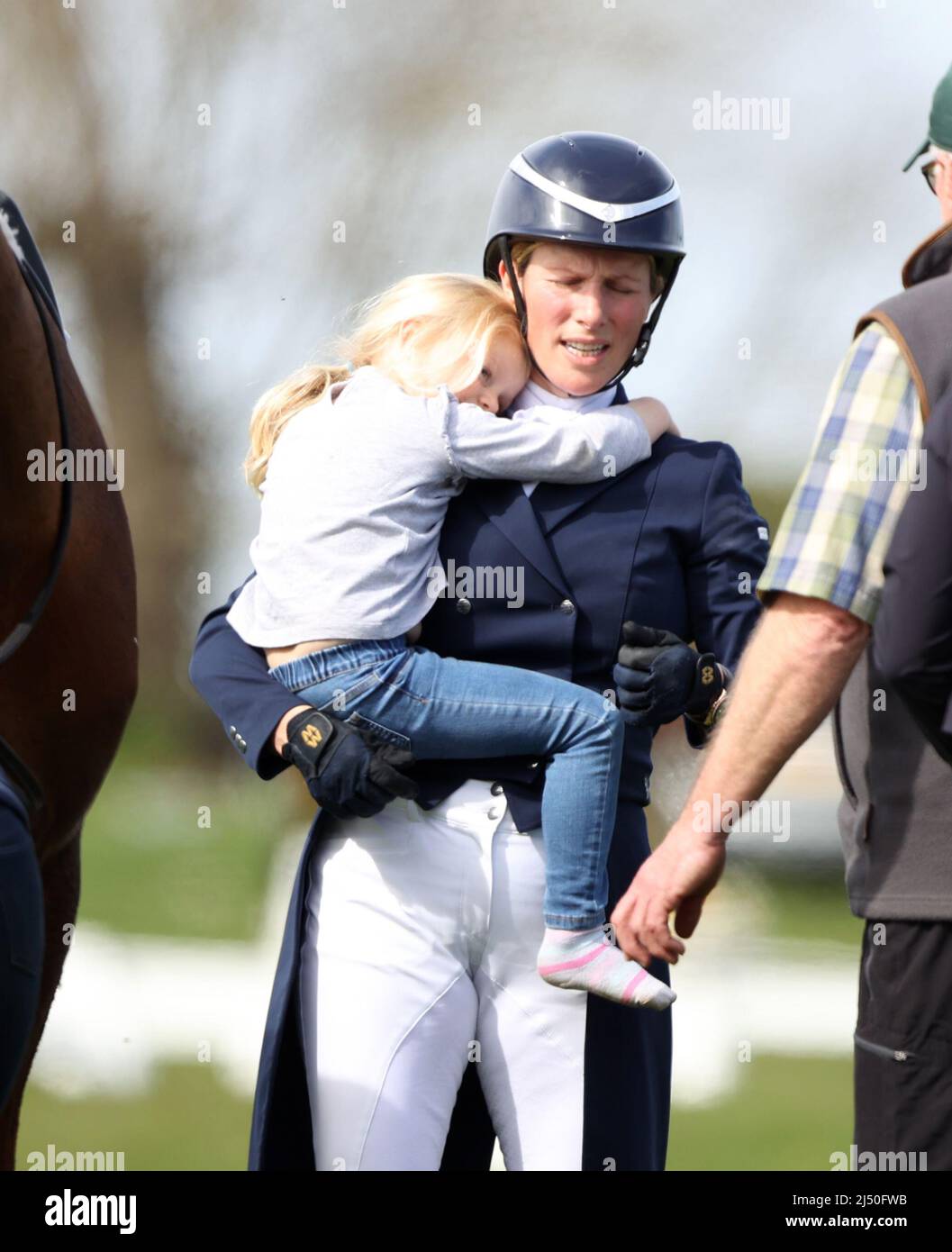 Burnham Market, UK. 14th Apr, 2022. Zara Tindall with daughter Lena at