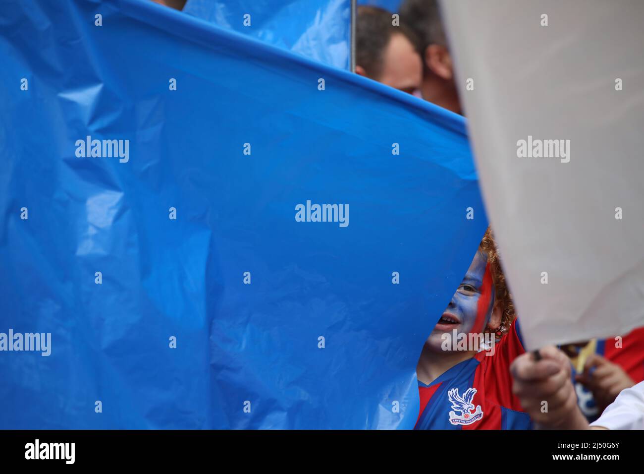 London, UK. 17th Apr, 2022. Palace fan at the Emirates FA Cup Semi-Final of Chelsea v Crystal Palace at Wembley Stadium, London, UK on 17th April 2022. Credit: Paul Marriott/Alamy Live News Stock Photo