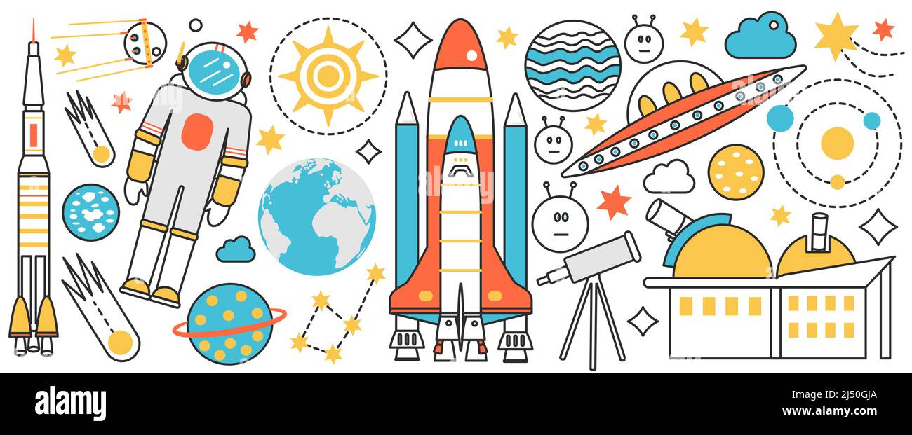 Rocket launch and space science technology. Astronaut in suit ...