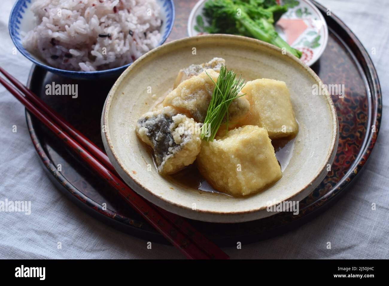 Deep Fried Tofu, Japanese Food Stock Photo - Alamy
