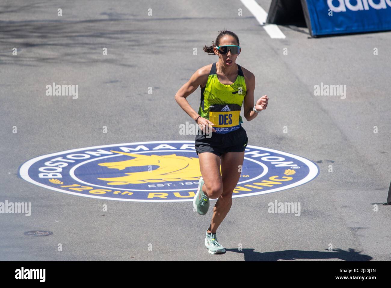BOSTON, MA APRIL 18 Desiree Linden of the United States of America