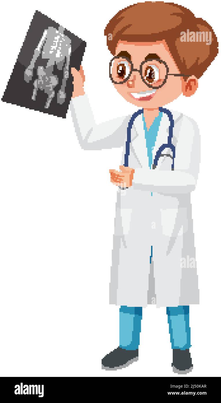 Doctor holding x-ray film illustration Stock Vector Image & Art - Alamy