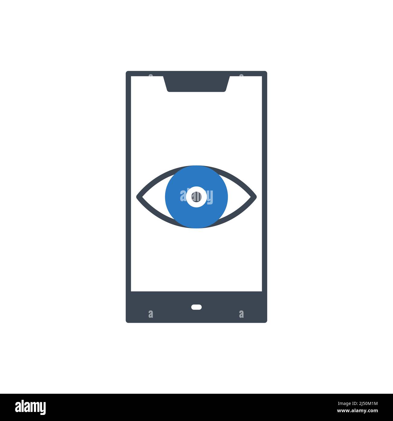 Surveillance smartphone related vector glyph icon Stock Vector