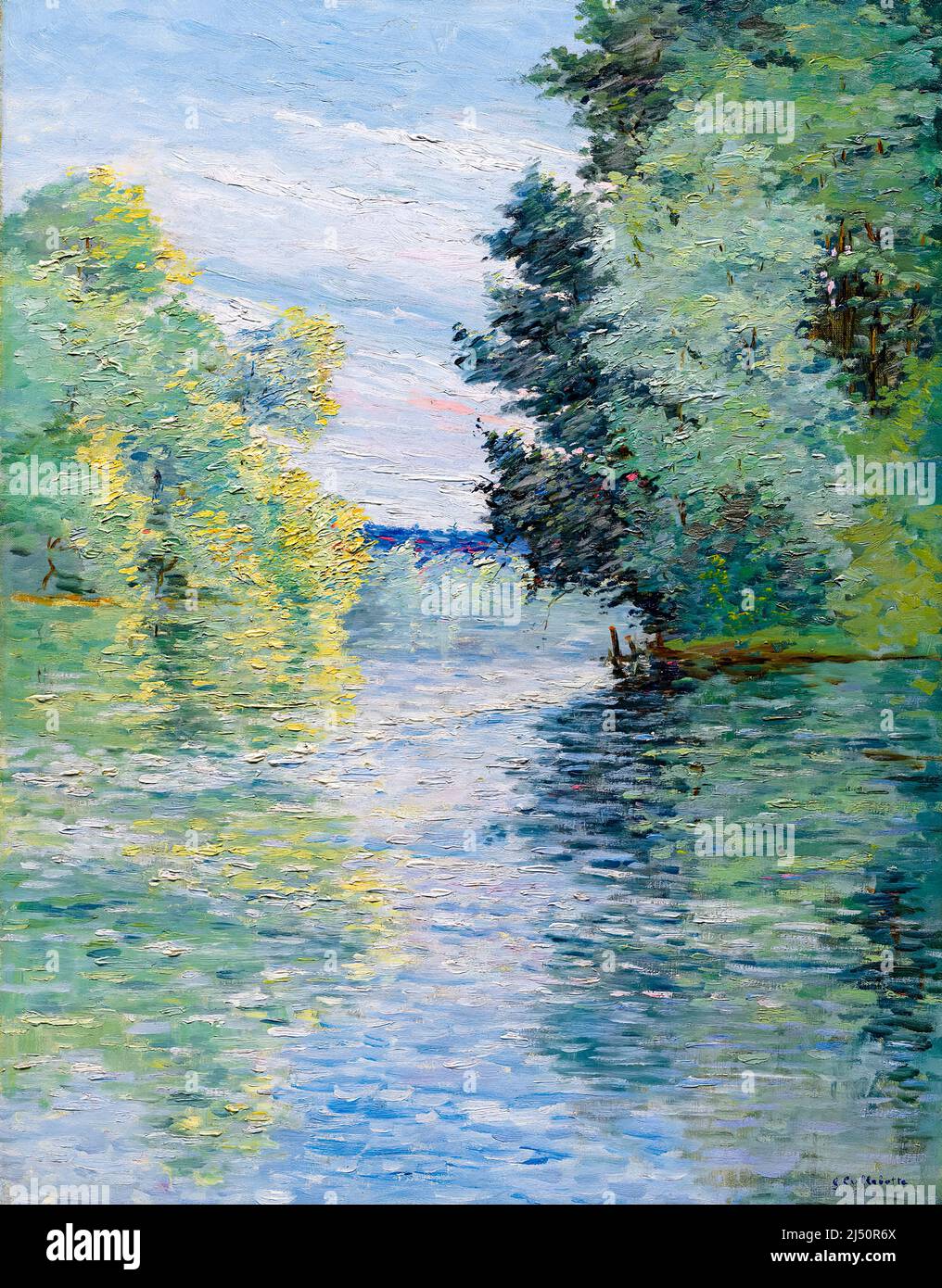Gustave Caillebotte, Le Petit bras de la Seine à Argenteuil, landscape ...