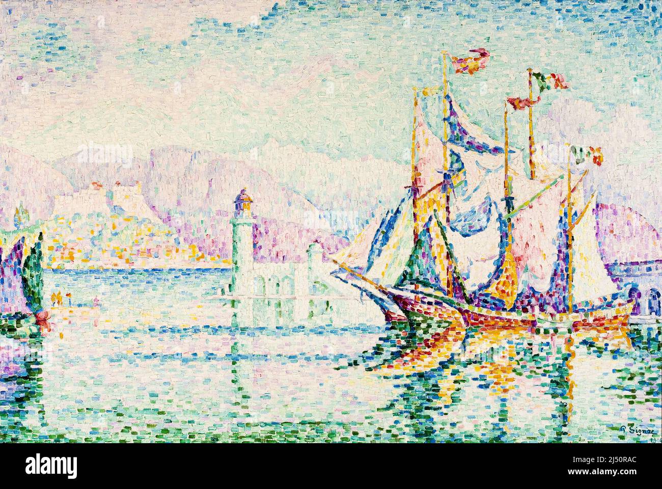 Paul Signac, Antibes, Morning, painting in oil on canvas, 1914 Stock Photo