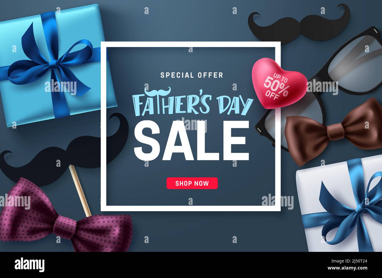 Father's day sale vector banner design. Father's day special promo