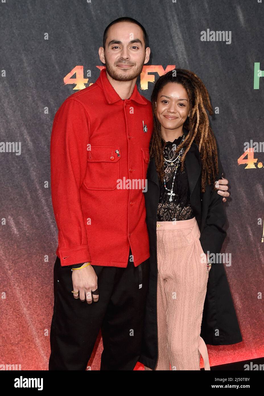 Manny Montana walking on the red carpet at FX's "Mayans M.C." season 4