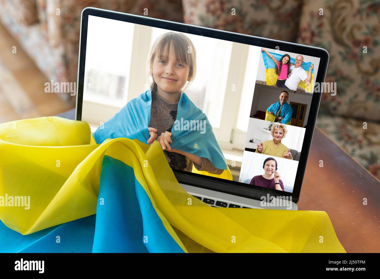 laptop, ukraine, video chats. video conference Stock Photo Alamy