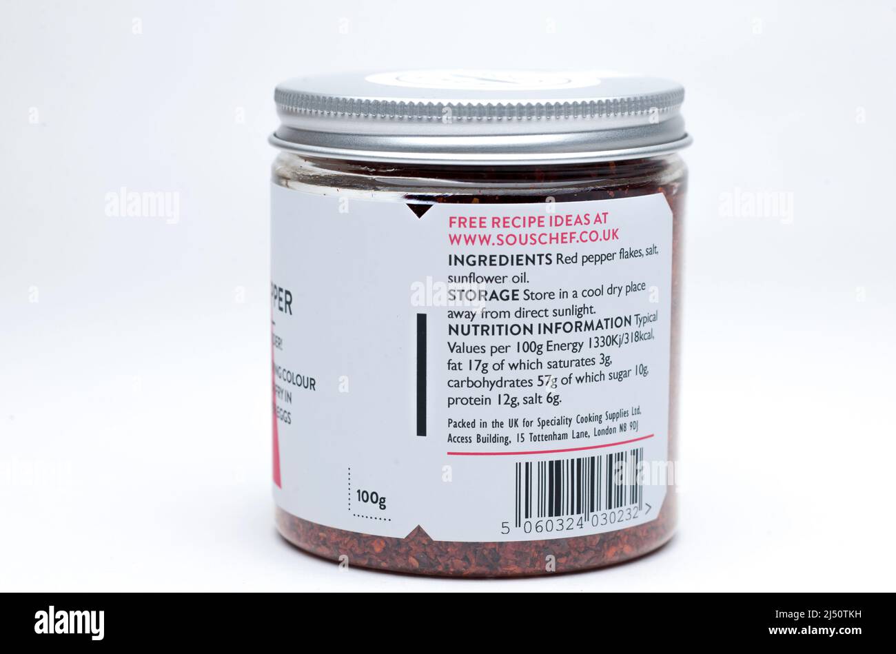 Jar of Sous Chef Aleppo Pepper Stock Photo
