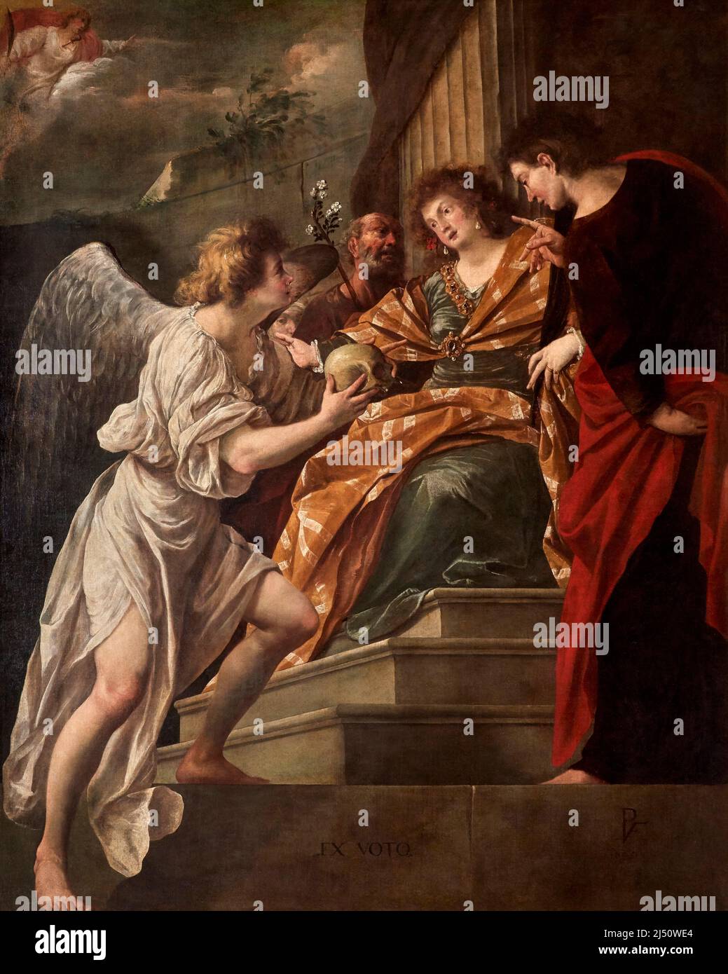 Scena votiva con S. Giovanni Evangelista,S. Giuseppe e S. Giustina  - olio su tela - Pietro Vecchia  - 1640 - Venezia, Gallerie dell’ Accademia Stock Photo