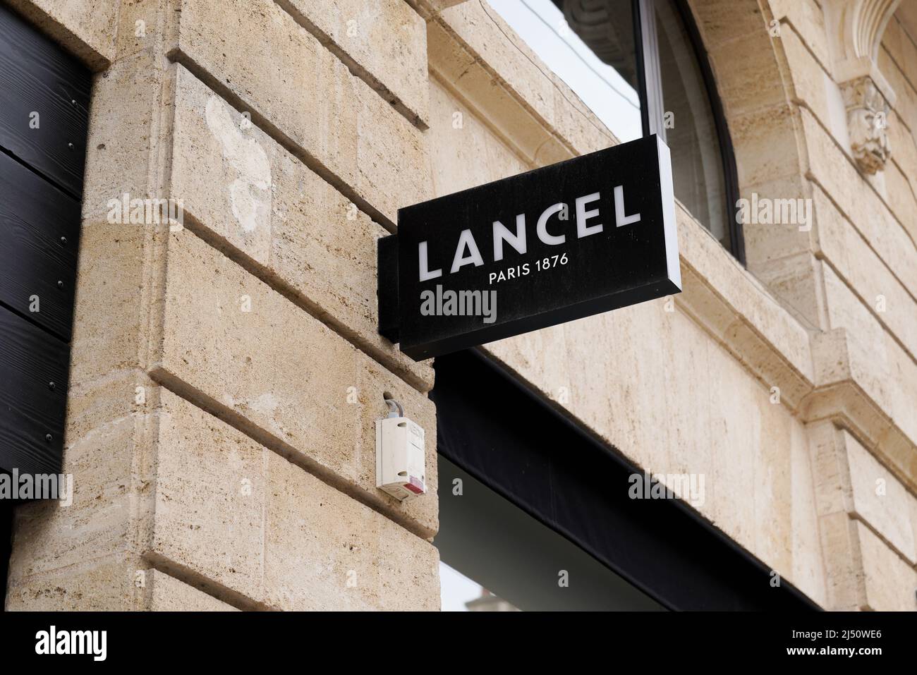 Bordeaux , Aquitaine  France - 03 20 2022 : Lancel logo sign shop of luxury perfume and fashion text brand store Stock Photo