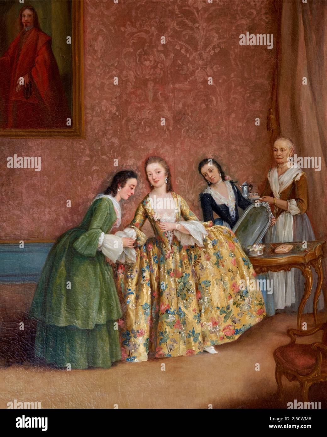 La toilette della dama - olio su tela - Pietro Longhi  - 1741 - Venezia, Gallerie dell’ Accademia Stock Photo