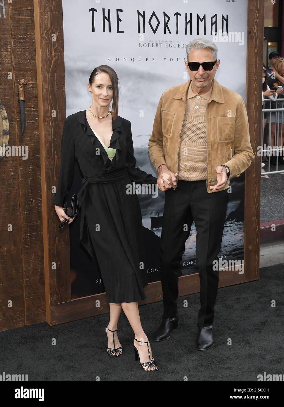 Los Angeles, USA. 18th Apr, 2022. (L-R) Emilie Livingston and Jeff Goldblum arrives at THE NORTHMAN Los Angeles Premiere held at the TCL Chinese Theatre in Hollywood, CA on Monday, ?April 18, 2022. (Photo By Sthanlee B. Mirador/Sipa USA) Credit: Sipa USA/Alamy Live News Stock Photo