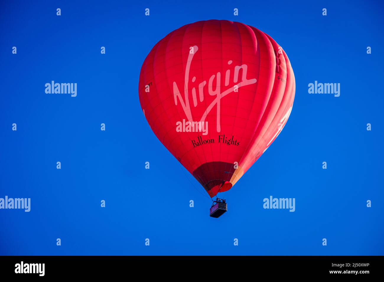 Up up and away - early morning balloon flight in South Lanarkshire, Scotland Stock Photo