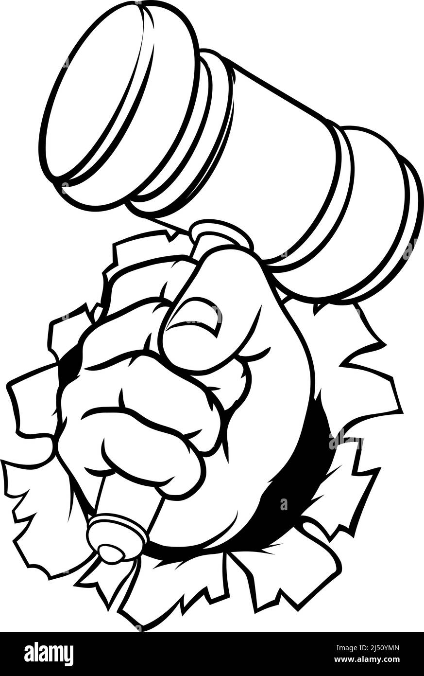 Fist Hand Holding Judge Hammer Gavel Cartoon Stock Vector Image & Art -  Alamy