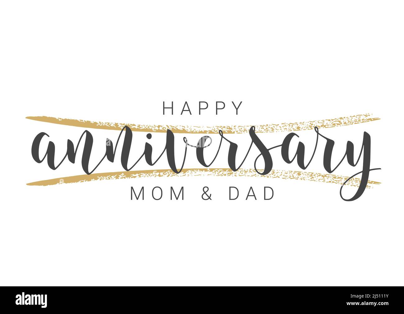 Handwritten Lettering of Happy Anniversary Mom and Dad. Template ...