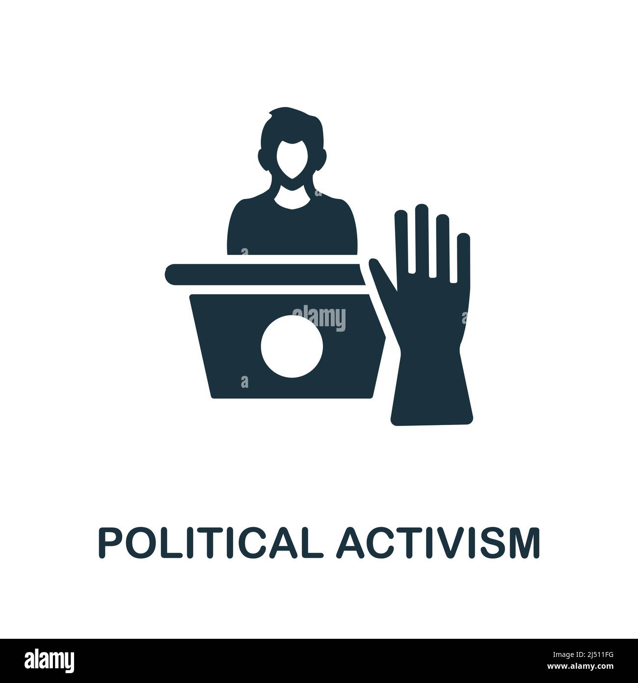 Political Activism icon. Simple element from social activity collection. Creative Political Activism icon for web design, templates, infographics and Stock Vector