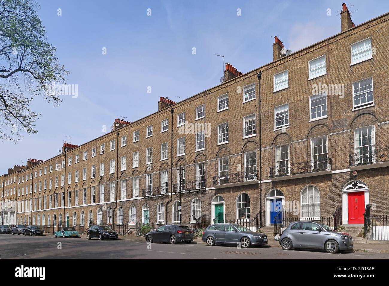 terraced houses on the north side of Myddelton Square