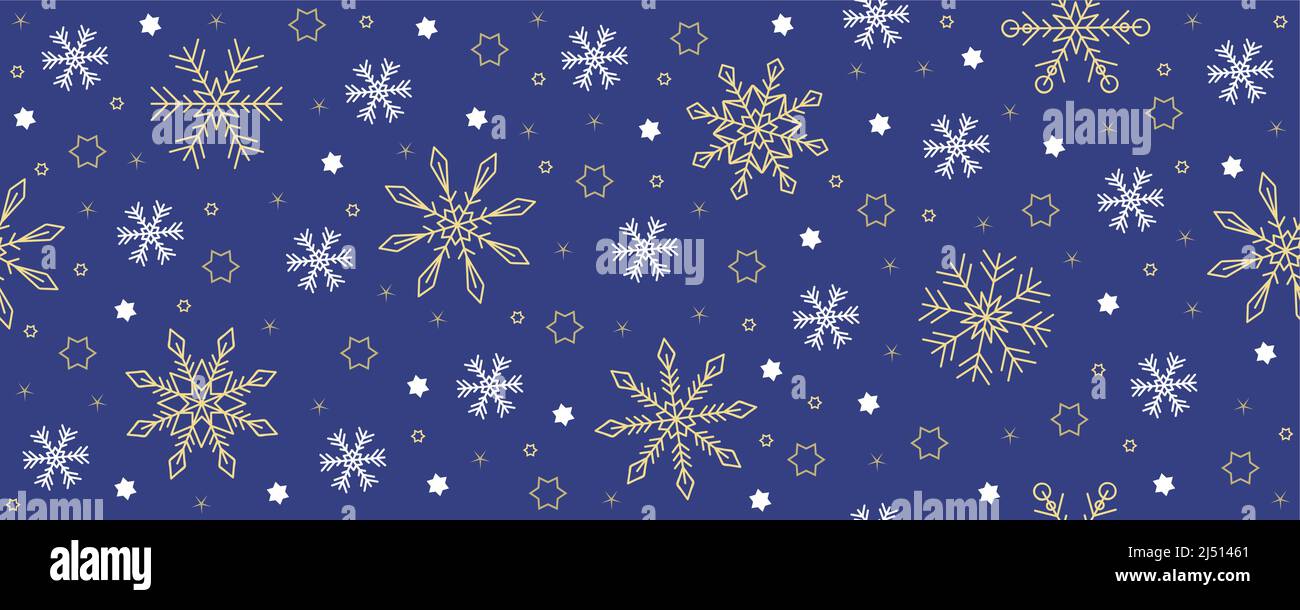 blue christmas seamless snowflake background on white Stock Vector