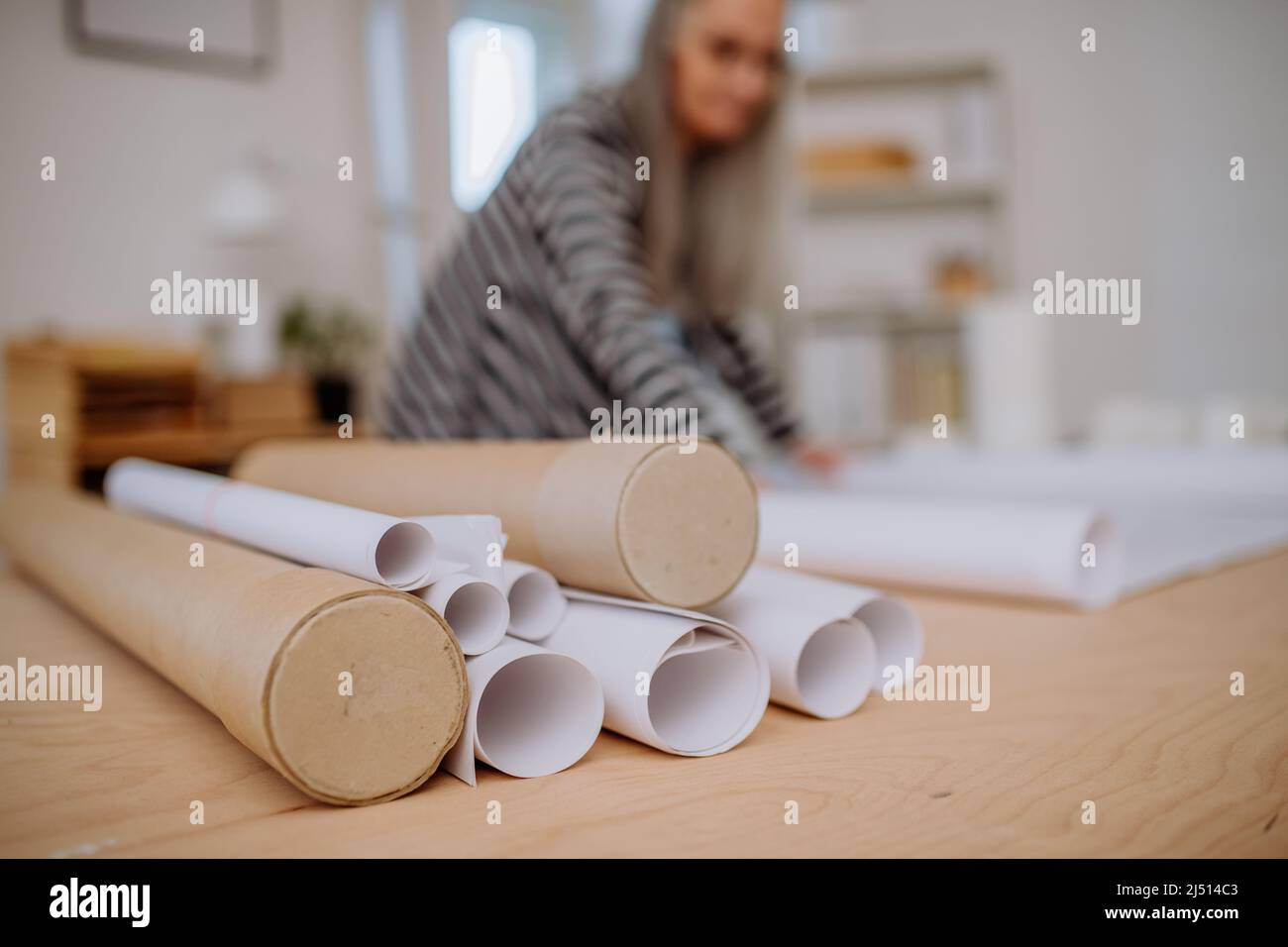 Close up blueprints plan building hi-res stock photography and images ...