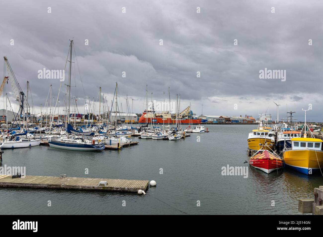 South Harbour and Yacht Club, Blyth, Northumberland, England. Stock Photo