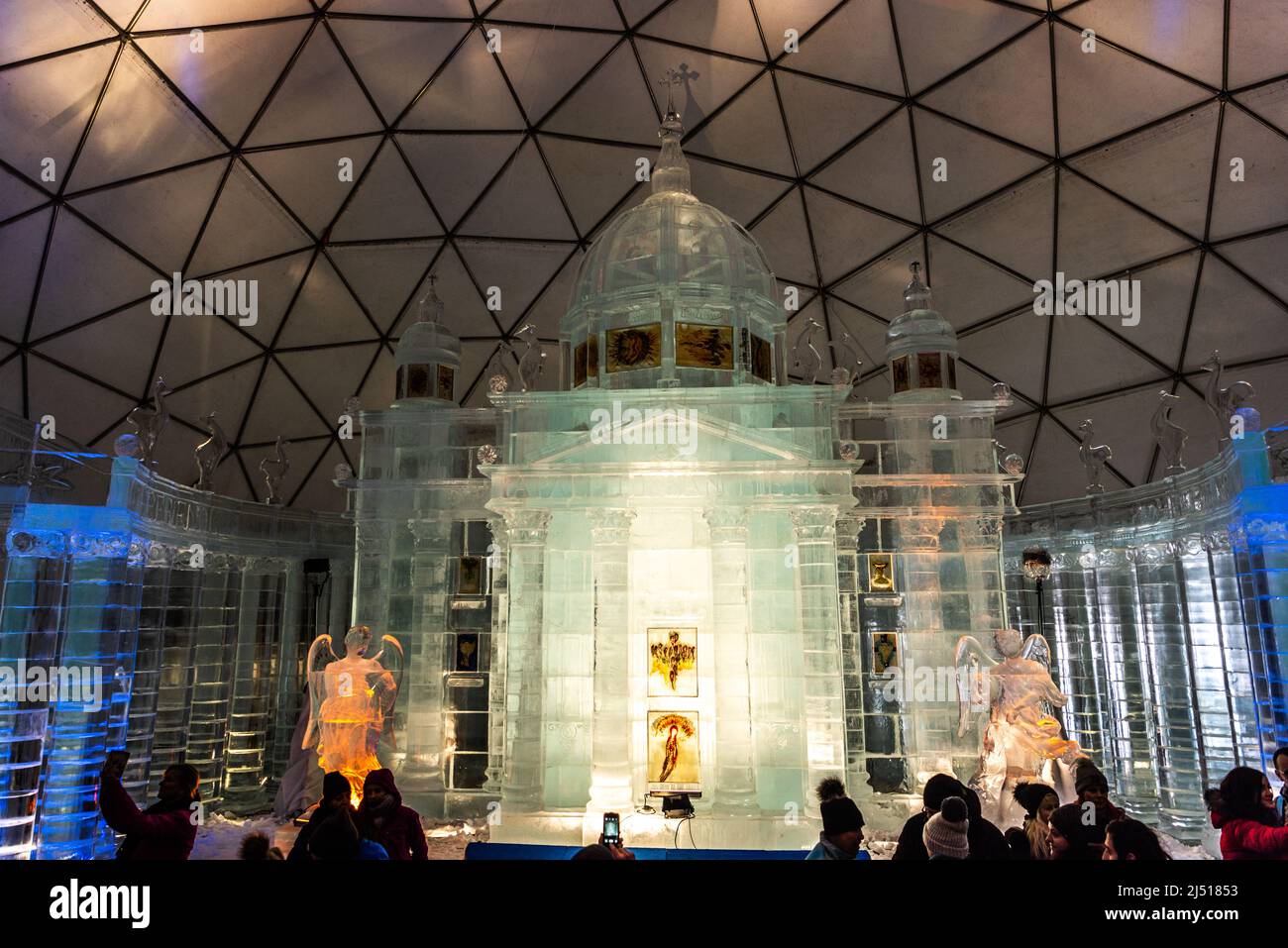 Sculpture of st. Peters basilica from ice on Hrebienok in Slovakia Stock Photo