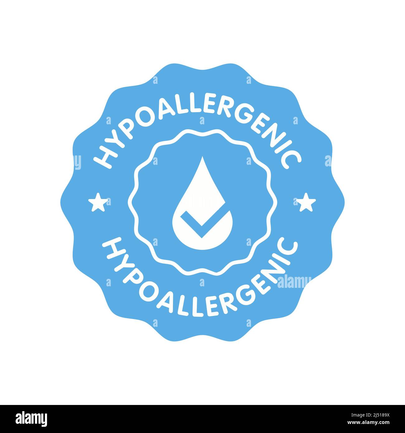 Hypoallergenic tested icon design isolated on white background. Hypoallergenic tested logo label. Vector illustration Stock Vector
