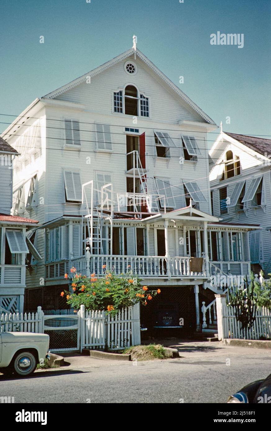 Colinial style wooden home, Guyana, West Indies, South