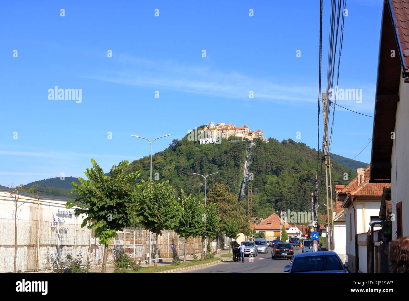 September 11 2021 - Rasnov in Romania: The Medieval castle, Bauernburg Rosenau Stock Photo