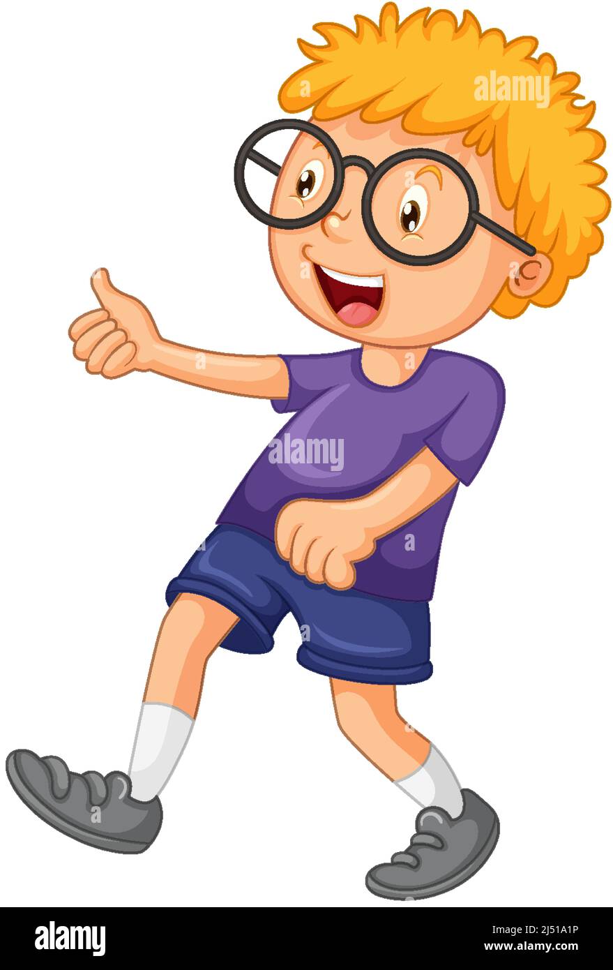 Little boy wearing glasses illustration Stock Vector Image & Art Alamy