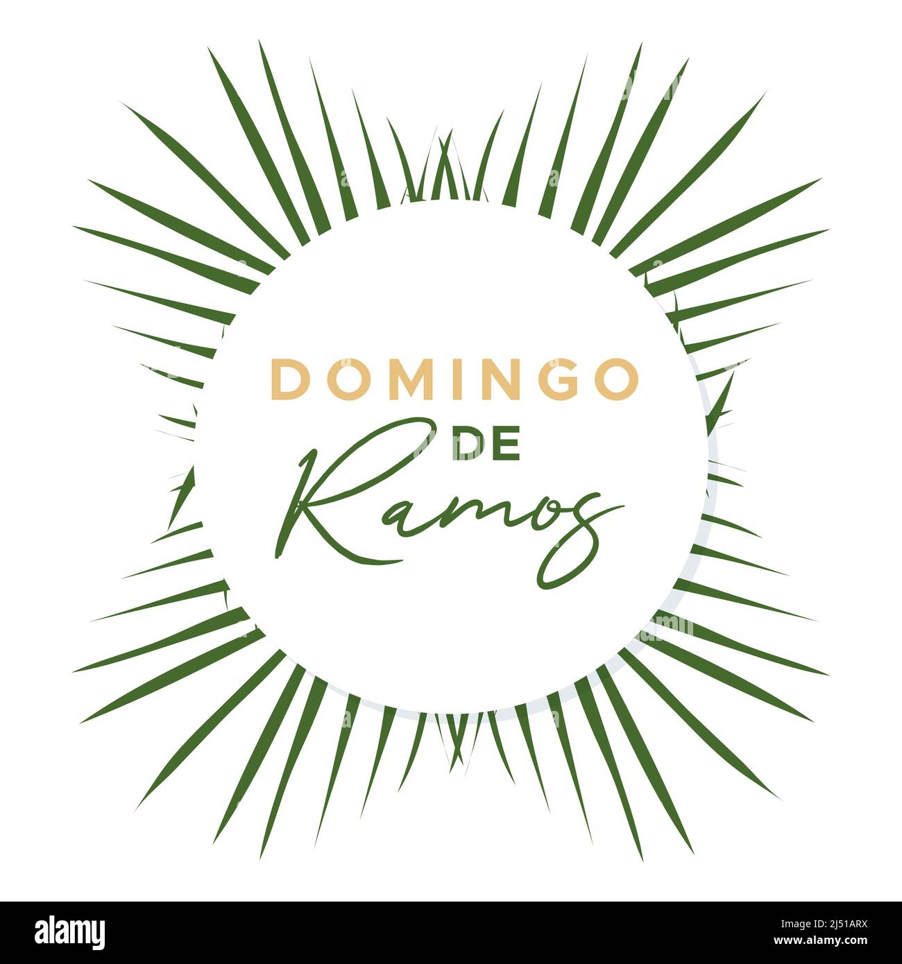 Palm Sunday banner in Spanish. Domingo de Ramos. Holy Week. Vector illustration, flat design Stock Vector