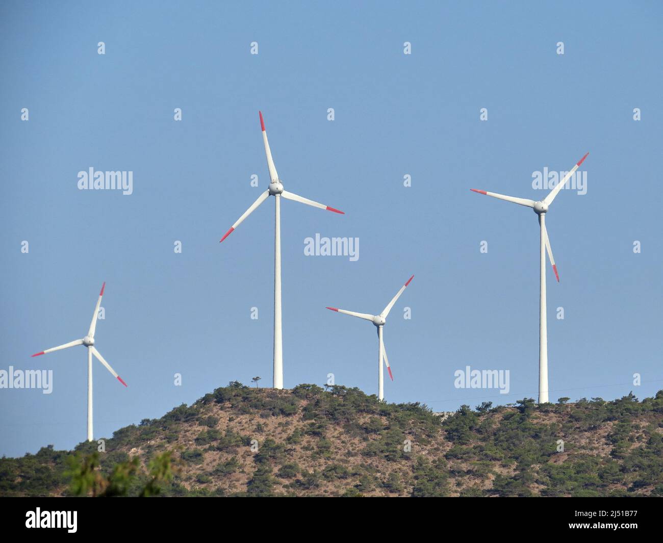 Wind turbines  one of the best sustainable resources of the future Stock Photo
