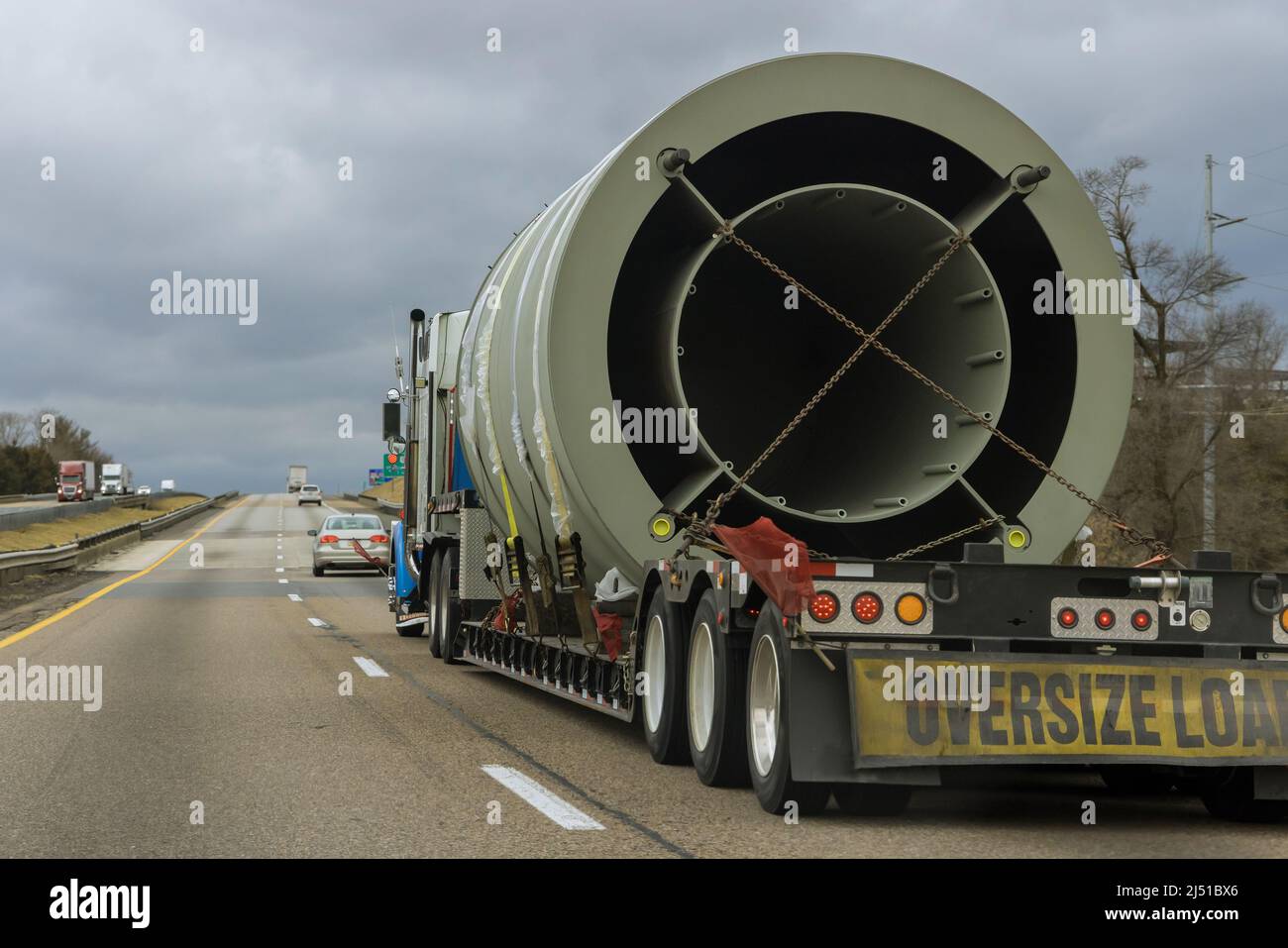 Transportation of bulky goods on highway Stock Photo Alamy